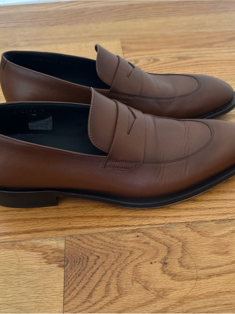 BOSS Brown Leather Penny Loafers